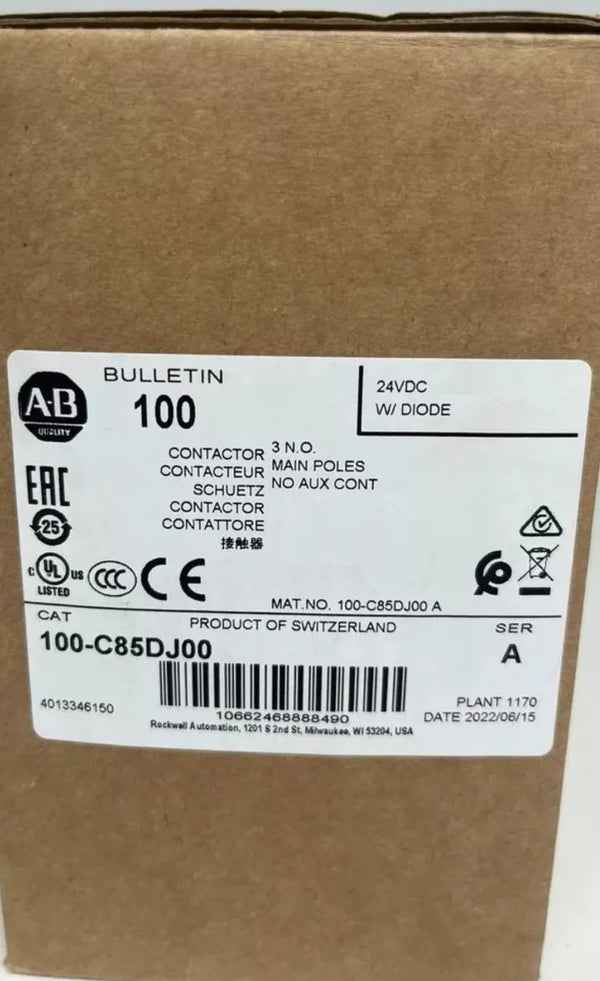 100-C85DJ00 New Allen Bradley IEC 85 A Contactor