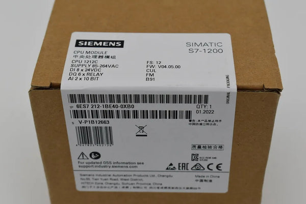 Siemens 6ES7212-1BE40-0XB0 SIMATIC S7-1200 CPU 1212C Module