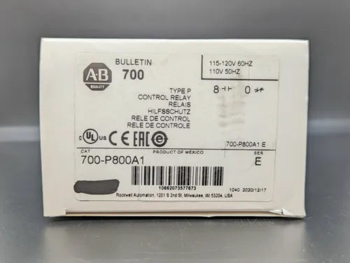 700-P800A1 New Allen Bradley Industrial Control Relay 115-120V