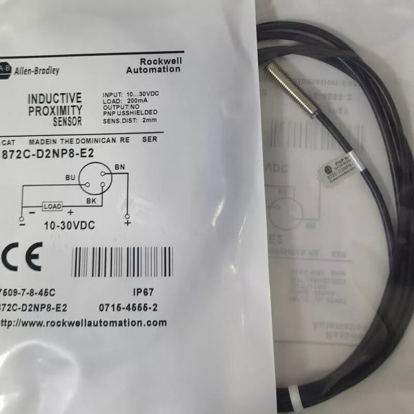 872C-D2NP8-E2 Allen Bradley 8 mm Barrel Inductive Prox Sensor